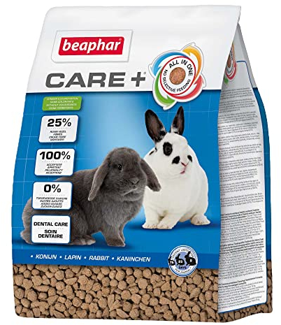 Beaphar – Care+ – Alimentation Super Premium extrudée pour Lapin – 25% de Fibres – Appétent, sans Sucre ajouté ni Colorant– Haute digestibilité – Participe à l’Usure Naturelle de Dents – 1,5 kg