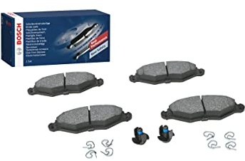 Bosch BP376 - Auto Bremsbeläge vorne - Bosch-Qualität - für leises Bremsen mit wenig Staub - ECE-R90 zertifiziert - kupferfrei - 1 Set mit 4 Bremsbelägen - Mit Zubehör