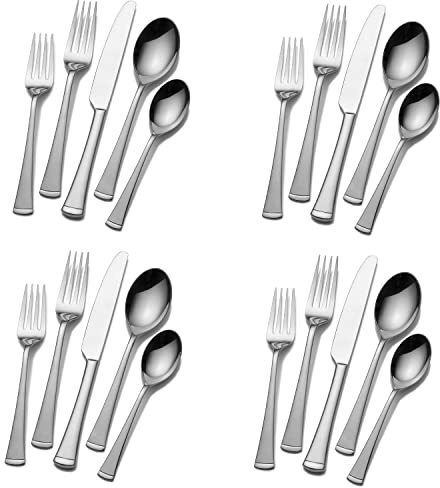 Gourmet Basics by Mikasa 5120788 Contempo 20-Piece Stainless Steel Flaware Set, Service for 4