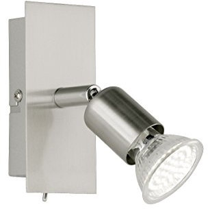 Reality Leuchten LED Spotleuchte 1-flammig mit An/Aus Schalter inklusiv 1 x GU10 3,0 W, 230 lm, 3000 K, 12 cm, nickel matt, R82941107