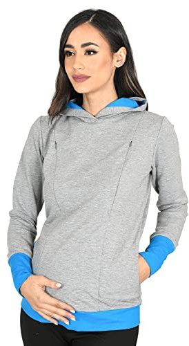 MijaCulture 2 en 1 Sudadera Jersey de Maternidad y Lactancia Mona 1035