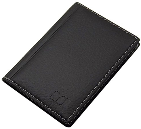 Kredit- und Visitenkartenetui mit Kontrastnaht 12 Fächer MJ-Design-Germany (Design 2 / Schwarz)