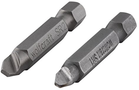 wolfcraft Juego de puntas para tornillos con perfil defectuoso, 2 piezas I 2982000 I 2 puntas con cabeza especial, SR 1/SR 2