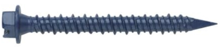 Index HE65080 - Tornillo hormigon cabeza hexagonal punta diamante galvanizado azul 6,5 x 080