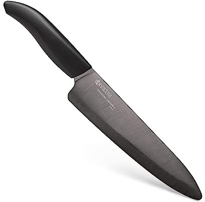 Kyocera Revolution Black - Cuchillo Cocinero, cerámico, 18 cm, Color Negro