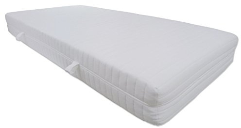 Q XXL Colchón de espuma fría 9 zonas ortopédico ca 23,5 cm con funda de tejido doble núcleo 24,5/25 cm grado de dureza H2,5 hasta 110kg 180x200