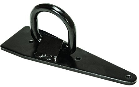 FallTech 7493B1 Ringed Plate Anchor Roofing Anchor - Steel Anchor Plate for Rooftop Applications, D-Ring for attachment, 3 Screws Included, Black