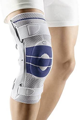 Bauerfeind GenuTrain S Pro, Soporte de Rodilla con Función Protectora, Izquierdo, Gris, Talla 7