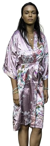 CCcollections Long Kimono Robe pour Femme, Peignoir de Luxe Léger - Élégante Robe de Nuit & Peignoir de Mariée, Cadeau Parfait pour une Douche Nuptiale & Loungewear de Luxe
