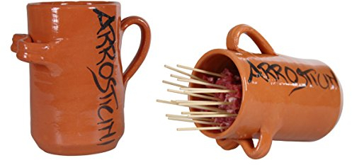 FBM2 BROCCA Porta ARROSTICINI in Terracotta Modello Grande Circa 50 ARROSTICINI TIPICA ABRUZZESE
