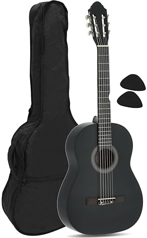 Juan Miguel Navarrez guitarra de concierto, guitarra clásica, 4/4 negro, incl. funda