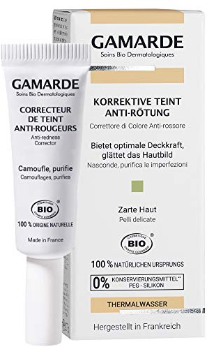 GAMARDE Bio-Kosmetik: Anti-Rötungen Corrector – Teint korrigierend I Vegane Contour Creme mit optimaler Deckkraft I Conceal Cream I Getönte Creme gegen Rötungen I Naturkosmetik Gesichtscreme I 6 ml