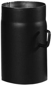 Kamino-Flam Tubo stufa con valvola a farfalla, tubo canna fumaria, ca. 250 x Ø 120 mm, testato secondo la norma EN 1856-2, nero