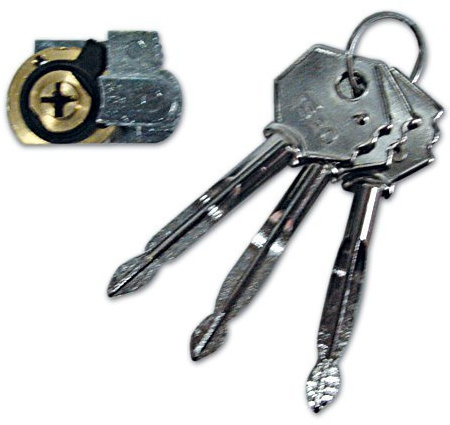 Cylindre à appliquer àépingle Iseo Art. 990.87.5Embout croix Clé 75mm