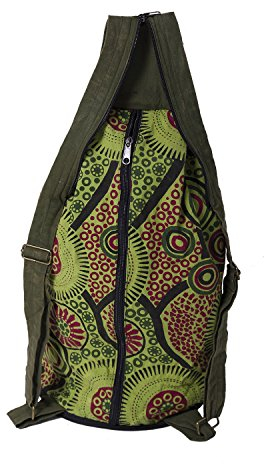Kunst und Magie Bunter Hippie Rucksack 'Peace', Farbe:Lemon