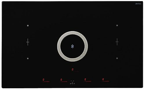 Elica; Piano cottura con cappa aspirante NIKOLATESLA SWITCH BL/A/83; Color: vetro nero