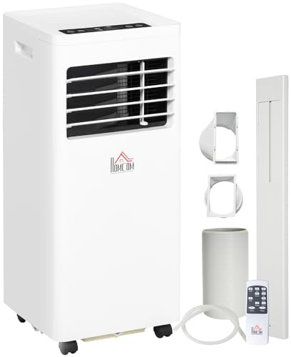 HOMCOM Portable Air Conditioner 7000 BTU, 4-in-1 Cooling, Dehumidifier, Fan, Sleep Mode, Air Conditioning Unit with Digital Display & Remote Control, 24H Timer, Window Venting Kit, for Room up to 26㎡