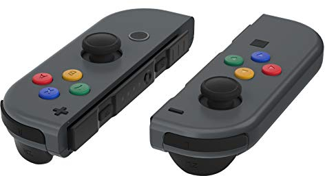 eXtremeRate Boutons de Remplacement Complet pour Nintendo Switch Joycon, Compatible avec Modèle OLED, ABXY Direction Home Plus Moins L R ZL ZR SR SL Trigger pour Joycon Manette,4 Couleurs