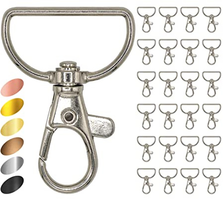 Förpackning med 25 silver nyckelring karbin makramé tillbehör