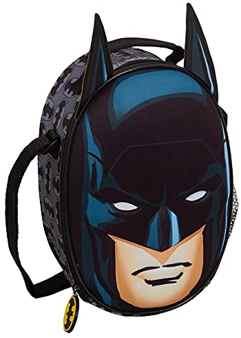 DC Comics Batman Lunch Bag for Kids 3D Lunch Box Boys School Lunchbag Travel Insulated Cool Bag with Drinks Holder - Fresh Hot or Cold Sandwich Box Batman Cool Bag Thermal Lunch Bag