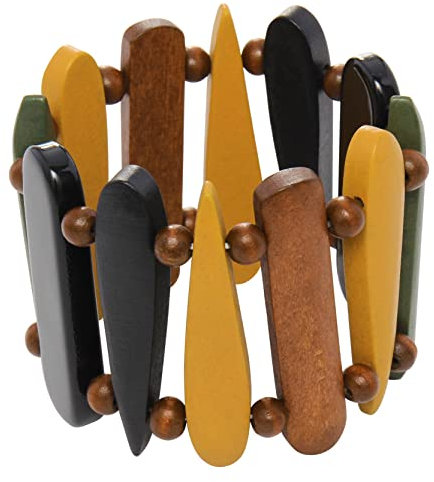 Coiris träarmband format tårdroppe armband strandarmband för kvinnor män, Ingen ädelsten