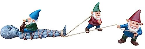 Jomewory Garden Statue, Outdoor Resin Alien Gnomes Dwarf Set, Funny Garden Decoration, Lawn Ornaments Patio Accessorie