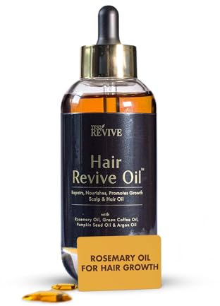YES2 REVIVE Hair Growth Oil - 100% Natural Oil Repairs, Nourishes, Promotes Growth Scalp & Hair Oil, Diluted Rosemary Oil for Dry Damaged Hair, Caster Oil to Reduce Hair Loss, | 100 ml Made in The UK