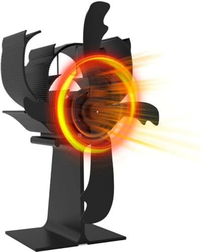 FFYan Ventilatore a quattro pale per stufa a legna senza elettricità, ecologico