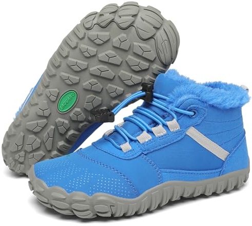 SAGUARO Barefoot Scarpe Invernali Bambini Leggeri e Antiscivolo con Foderato Caldo - Will Ⅰ, 25-36