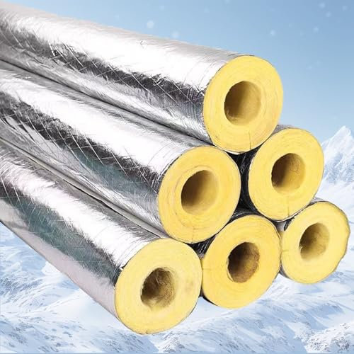 CMJYMX Aislamiento De Tuberías De Lana De Vidrio + Papel De Aluminio, Laminado Aislante Tubo Lana De Roca con Conductividad Térmica, Diámetro Interior: 27-273mm, Grosor: 30mm/50mm(76mmX30mm)