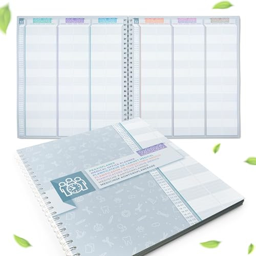 KOCHDIALOG – 1 agenda del consultorio 2026 Libro de agenda médica con intervalos de 15 minutos, 2 columnas por día calendario médico extra grande para libro de citas formato 33x30 cm.