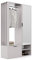 GREKPOL 100x33x190 cm (Rechts/Links) Garderobe Set mit Spiegel - Flurgarderobe Set Cashmere - Garderobenschrank Flur mit Sieben Regalböden und Kleiderhaken