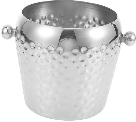 NAMOARLY Secchiello per Il Ghiaccio per Cocktail Bar Cilindro portaghiaccio Secchiello Vino contenitori Secchio di Metallo secchielli per Il Ghiaccio del Vino Acciaio Inossidabile Silver