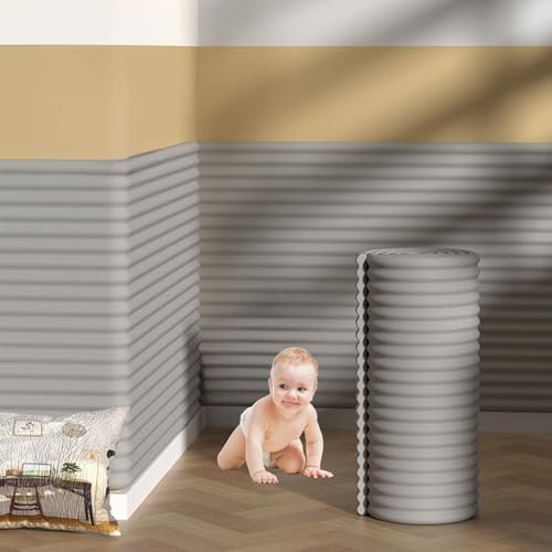 3D Anti-Collision Wall Padding for Kids with Autism 23.6 x 78.7 - Peel and Stick Headboard Upholstered Wall Panels, Padded Wall Panels for Playroom/Bedroom, Wall Cushion Stickers(Gray)