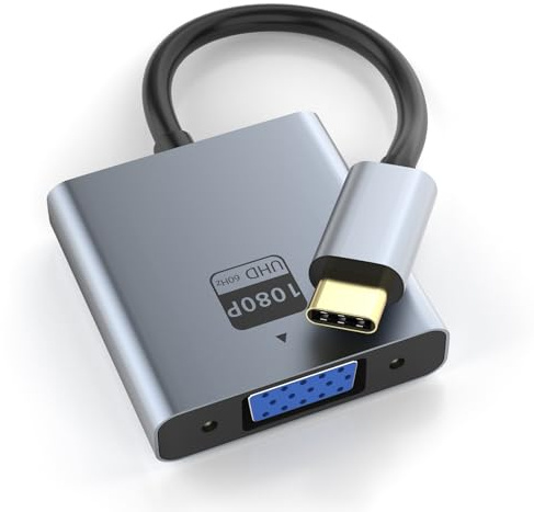 Cyberguys! VGA to USB C Adapter, Type-C to VGA Female Video Converter Supports 1080P@60Hz, Plug & Play, Compact & Durable, Compatible with MacBook, Dell, HP, Chromebook, iPad Pro & More, No Audio