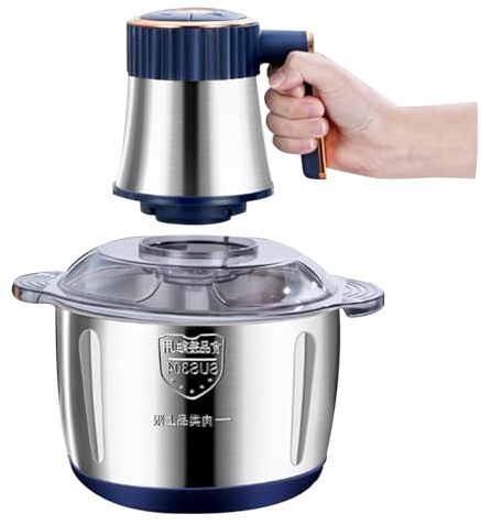 Ruwshuuk Tritatutto Elettrico | Tritacipolle In Acciaio Inox | Tritatore Automatico Multifunzione da 5 Litri per Ghiaccio Burro di Frutta Secca Salsicce Cereali Omogeneizzati