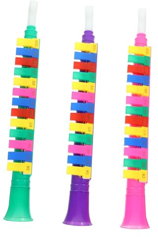 ZUNOXAZ 3pcs Plastic Harmonica Toy Keys Mouth Organ for Boys and Girls Educational Music Instrument for Year Old Boy Musical Toys Random Color
