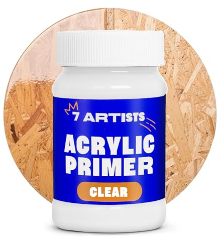 7 Artists Clear Gesso Primer 100 ml – Acrylic Primer Undercoat for Canvas, Wood and Paper | Artists Gesso for Acrylic Painting, Oil and Watercolour