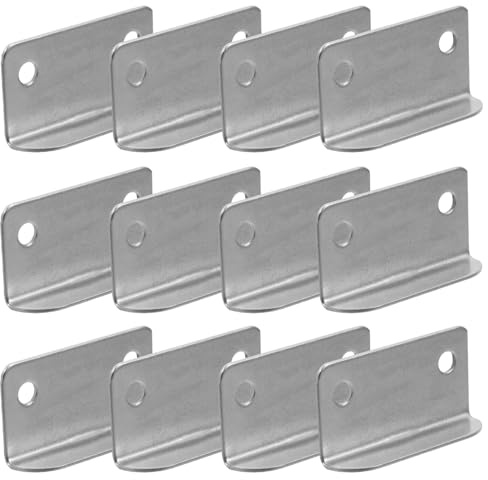 GETAJGHSD Accessoires de Verrouillage Métalliques 20 Pièces, Plaques de Gâche à Angle Droit pour Meubles de Bureau et Maison, Installation Rapide sans Outil