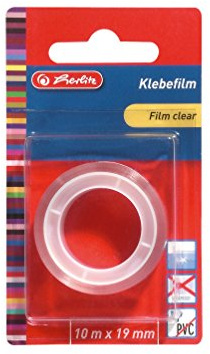 herlitz Klebeband transparent, Klebefilm 10 m x 19 mm, 1 Rolle, extra stark, reißfest