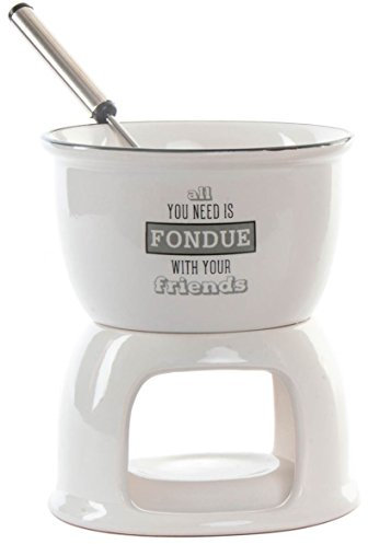 AVENUELAFAYETTE Service à Fondue au Chocolat Individuel en grès (M4)