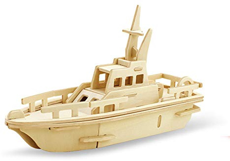 3D Wooden Puzzle Lifeboat Model Woodcraft Construction kit Kids Toys age 5+ (JP294 Lifeboat 34pcs)