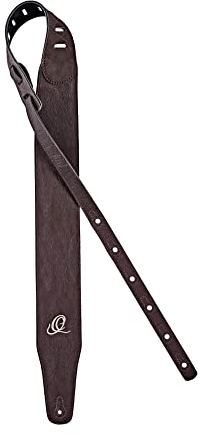 Ortega Guitars Veganer Gitarrengurt Längenverstellbar - Akustik Gitarre / Bass, E-Gitarre, E-Bass - Vegan Series - Dunkelbraun (OSVG-75BR)