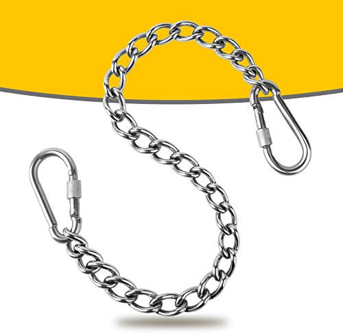 Poprkdre Catena per Sedia sospesa, Catena di prolunga per Sedia sospesa, prolunga per Sacco da Box da 66cm con Due moschettoni, carico Fino a 250 kg