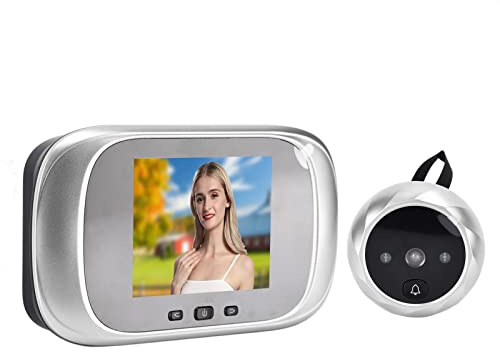 Visualizzatore Spioncino Digitale, Visualizzatore Digitale per Porte 2,8 Pollici, di Controllo Accessi con Campanello Elettronico Intelligente per la Casa(D'argento)