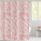 Hnmdmyi Duschvorhang Rosa 180x200, Abstrakt Retro 70er Jahre Duschvorhänge Modern Ästhetisch Wellig Wirbel Minimalistisch Mädchen Badewanne Vorhang Wasserdicht Polyester Stoff Waschbar Badevorhang