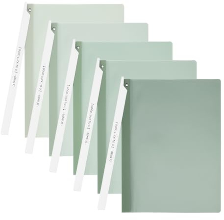 PATIKIL Cartelle Plastica Trasparente con Clip Girevole a Bordo Completo, 5Pz Cartella Relazioni Cartelle Frontali per Presentazioni per A4 Formato Lettera Us Ufficio Documenti, Verde