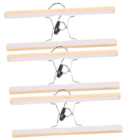 CAXUSD 3 Grucce Legno Naturale Semplice Elegante Robusto Design Pratico Per Pantaloni Gonne