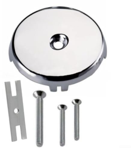 Jotekonoby Panneau de trop-plein à trou unique avec 3 vis, couvercle de trop-plein de baignoire, compatible avec la plupart des canalisations de baignoire standard (argenté)