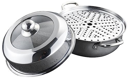 HOLIDYOYO Vaporiera in Acciaio Inossidabile Pentola Per Cottura Vapore Per Cottura Vapore Domestica Per Alimenti Caldi e Zuppe